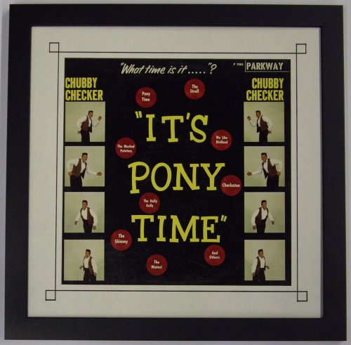 Record Album Frame Featuring White Mat Design and a solid wood black frame