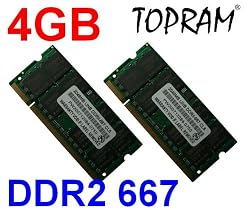 4GB (2GBx2) DDR2 667MHz PC2-5300 Dual Channel SODIMM Memory Kit by TOPRAM