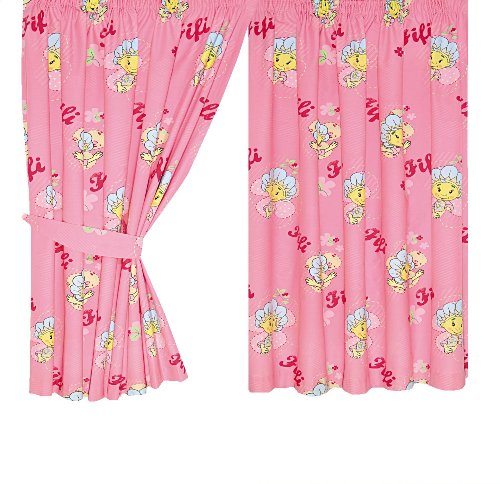 Character World Fifi Petal Curtains with Tie Backs, 72 Inch