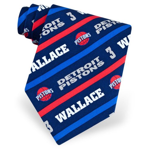 Men's Detroit Pistons Ben Wallace Silk Tie by NBA in Navy Blue