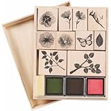 Martha Stewart Crafts Wooden Rubber Stamp Set, Nature