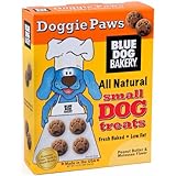 Blue Dog Bakery Natural Low Fat Dog Treats, Peanut Butter and Molasses Flavor Doggie Paws, 10-Ounce Boxes (Pack of 6)