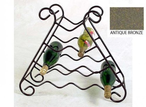 Antique Bronze 10 Bottle Wrought Iron Wine Rack (Antique Bronze) (20″H x 23″W x 8″D)