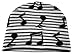 Black Music Note Beanie Ski Hat Cap