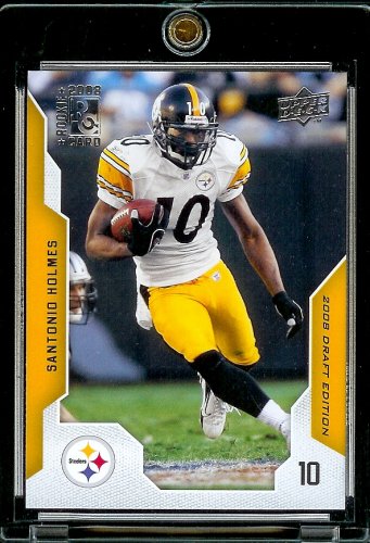 2008 Upper Deck Draft Edition # 178 Santonio Holmes - Steelers - NFL Football Card in Protective Screw Down Display Case