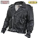 Xelement XS-5890 Armored Black Leather Classic Biker Jacket