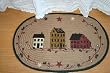 Vintage All Linen Made Oval Door Mat/Rug-house 20"x30"