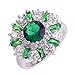 Psiroy Women's 925 Sterling Silver 5cttw Emerald Quartz Filled Ring