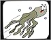 Decorated Mouse Pad with hurrying, swimming, ocean, squid, animal
