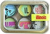 Illinois State Bottle Cap 6 pc Magnet Set w/ Case