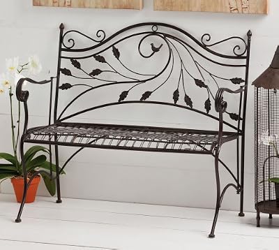 Folding Bench with Bird Detail
