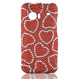 Talon Full Diamond Bling Phone Shell for HTC Droid Incredible (Red Hearts)