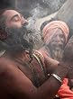 Wall Poster Indian Yogi Smoking Chillum Photographic Print