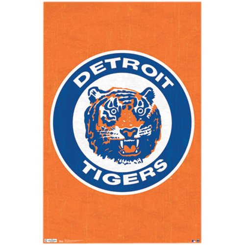 (22x34) Detroit Tigers Retro Logo Sports Poster Print