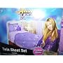 Disney Hannah Montana Pink & Lavendar Guitar & Butterfly Theme Twin Sheet Set