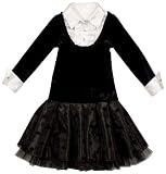Sweet Heart Rose Girls 7-16 Layered Look Dress,Black/ White,12