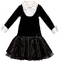Sweet Heart Rose Girls 7-16 Layered Look Dress,Black/ White,12