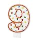 Number 9 Polka Dot Candle