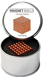 Magnet Balls Orange Edition: The Original 216 Pc Magnetic Rare Earth Magnet Puzzle in Collector Tin (5mm) - Accept No Knockoffs