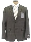 Tasso Elba Mens 2 Button Flat Front Brown Tailored Fit Wool Cashmere Suit- Size 38S