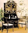 Ming Chinese Black Lacquered Drop Front Secretary Desk w/ Cabinet Top # HA2105