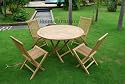 NEW TEAK Garden Furniture Round Table & 4 Chairs