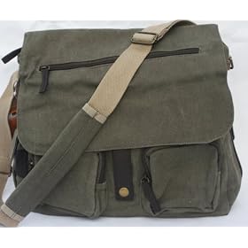 Canvas messenger style bag by Member's London