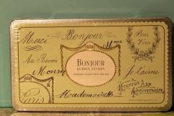 French-language Rubber Stamp Set (Bonjour) By Cavallini & Co.