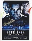STAR TREK 8x10 COLOR PHOTO SIGNED BY CHRIS PINE, ZACHARY QUINTO, & ZOE SALDANA