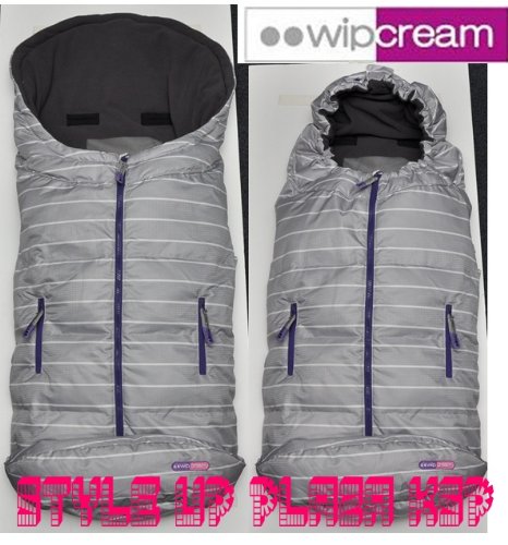wipcream(ホイップクリーム) ベビースリーピングバッグ グレイボーダー WC-BSB0111