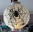 Asian Halloween White with Black Spiders 8" Light Up Paper Lanterns-TEN LANTERNS