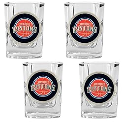 Detroit Pistons 4pc Square Shot Glass Set NBA Basketball