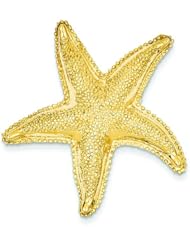 14K Yellow Gold Starfish Slide Pendant Jewelry New |A