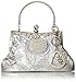 MG Collection Ginny Seed Beaded Rose Evening Purse Clutch Bag
