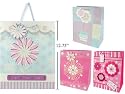Paper Gift Bags, Four Flowers Designs Variety 12 Pack, 10.25" x 12.75"