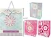 Paper Gift Bags, Four Flowers Designs Variety 12 Pack, 10.25 x 12.75