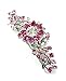 Women's Rhinestone Flower Hair Barrette Clip Hair Pin Antique Silver IMB2140