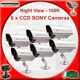 6 X Video Surveillance Camera With Sony Ccd 30 Ir Led