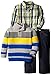 Nautica Boys' 3 Piece Set Stripe Quarter Zip Sweater, Woven, Denim Pant Set