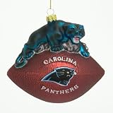Carolina Panthers NFL Glass Mascot Football Ornament 6