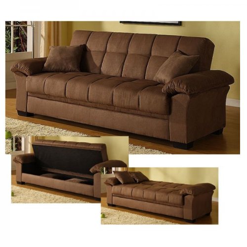 Sage Serta Dream Convertible Sofa in Umber