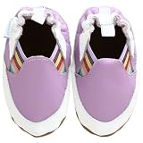 Robeez Soft Soles Weekend Stripe Shoe (Infant/Toddler),Lavender,0-6 Months (1-2 M US Infant)