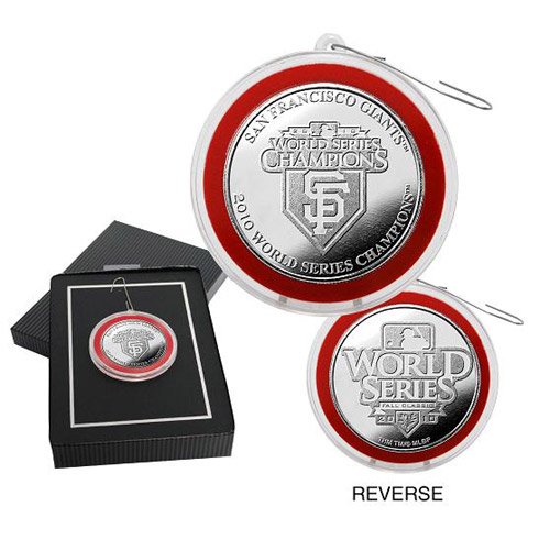 Highland Mint WS10CORNSPK San Francisco Giants 2010 World Series Champions Silver Coin Ornament