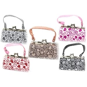 Buy Adorable Cute Lil' Glitter Many Heart Patterned Twist Lock Coin Purse (STYLE 2) ~ Your Choice... by  