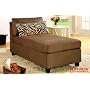 Microfiber Armless Chaise Lounge Chair with Pillow in Saddle
