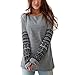 MIOIM Women Casual Printed Pullover Long Sleeve Loose Tops T-Shirt Blouse