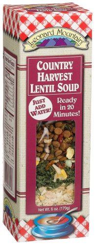 Leonard Mountain Country Harvest Lentil Soup, 6-Ounce. Boxes (Pack of 4) by Leonard Mountain
