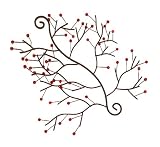 Bronze Metal Red Berries Christmas Wall Swag Wire Sculpture #21862