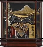 ガラスケース 入り 兜 飾り 20-526 六角新・月光兜