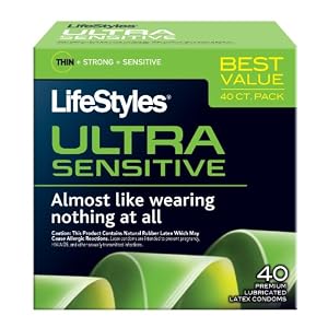 Lifestyles Ultra Sensitive Condoms, 40-count